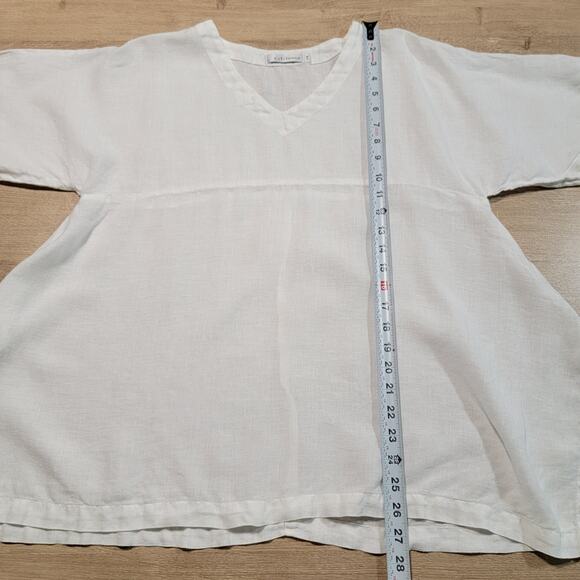 Cut Loose Size S/M 100% Linen Oversized Lagenlook Short Sleeve Boho Tunic Top - Picture 8 of 10
